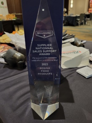 Rosina Recognition - Bellissimo - National Sales Support Award 2023