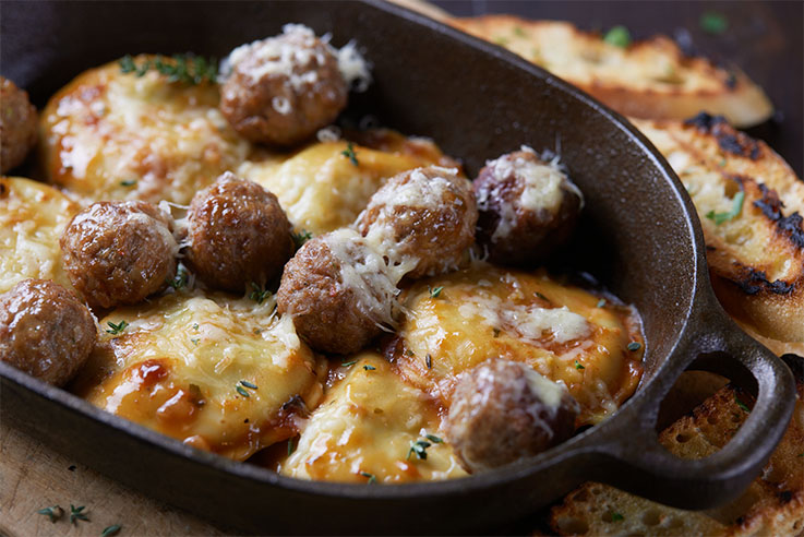 Celentano Portobello Mushroom Ravioli with Rosina Traditional Meatballs